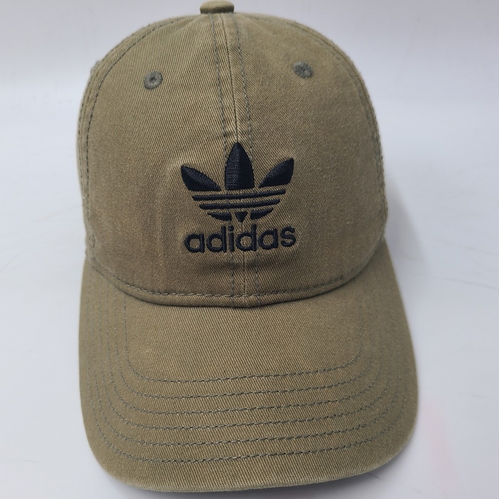 Women Adidas Hat Strapback Green Black Trefoil Logo‎ Adjustable Cotton Casual